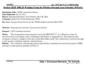 Jan 2011 doc IEEE 802 15 15 11