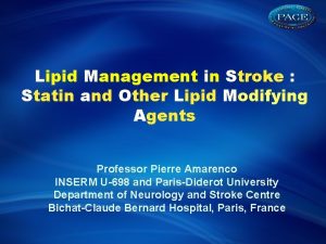 Lipid Management in Stroke Statin and Other Lipid