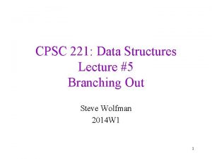 CPSC 221 Data Structures Lecture 5 Branching Out