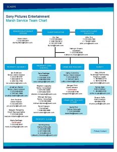 SCASPE Sony Pictures Entertainment Marsh Service Team Chart