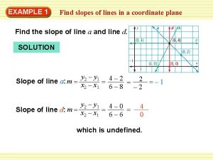 WarmUp 1 Exercises EXAMPLE Find slopes of lines