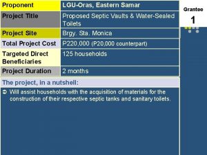 Proponent LGUOras Eastern Samar Project Title Proposed Septic