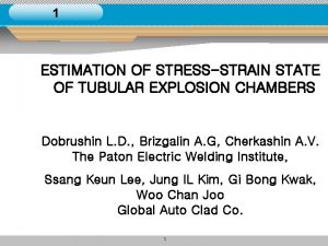 1 ESTIMATION OF STRESSSTRAIN STATE OF TUBULAR EXPLOSION