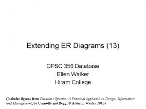 Extending ER Diagrams 13 CPSC 356 Database Ellen