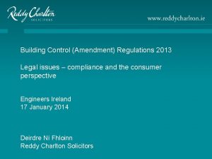 Building Control Amendment Regulations 2013 Legal issues compliance