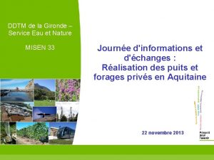 DDTM de la Gironde Service Eau et Nature
