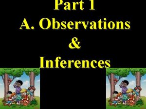 Part 1 A Observations Inferences What are Observations