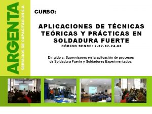 SERVICIOS DE CAPACITACION S A CURSO APLICACIONES DE