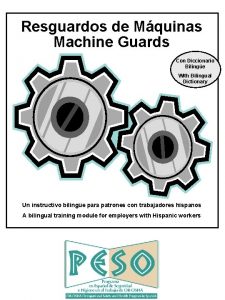 Resguardos de Mquinas Machine Guards Con Diccionario Bilinge