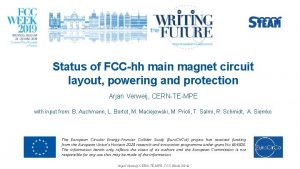 Status of FCChh main magnet circuit layout powering