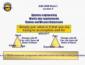 AAE 490 B Week 2 Lecture 4 Systems