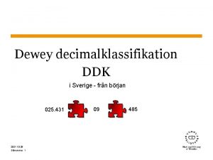 Dewey decimalklassifikation DDK i Sverige frn brjan 025