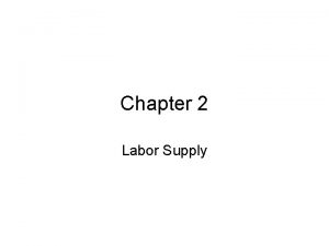 Chapter 2 Labor Supply Measurement and Definition Labor