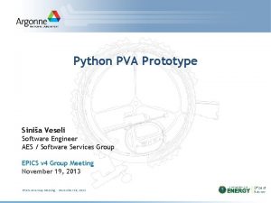 Python PVA Prototype Sinia Veseli Software Engineer AES