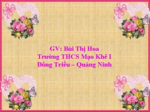 GV Bi Th Hoa Trng THCS Mo Kh