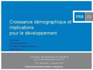 Croissance dmographique et implications pour le dveloppement Carl