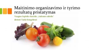 Maitinimo organizavimo ir tyrimo rezultat pristatymas Visagino lopeliodareli