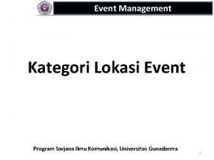 Event Management Kategori Lokasi Event Program Sarjana Ilmu