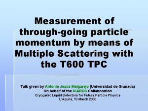 Measurement of throughgoing particle momentum by means of