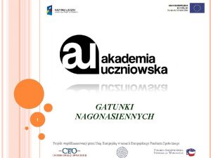 1 GATUNKI NAGONASIENNYCH Projekt wspfinansowany przez Uni Europejsk