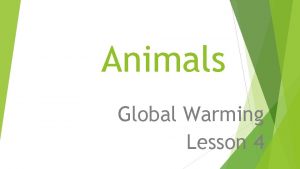 Animals Global Warming Lesson 4 Learning Intention Learn
