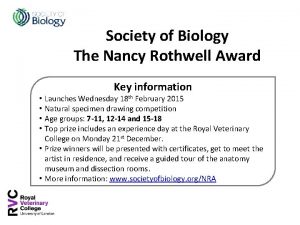 Society of Biology The Nancy Rothwell Award Key