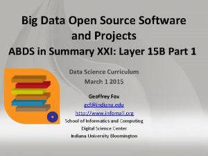 Big Data Open Source Software and Projects ABDS