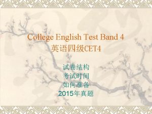 College English Test Band 4 CET 4 2015