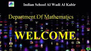 Indian School Al Wadi Al Kabir Department Of