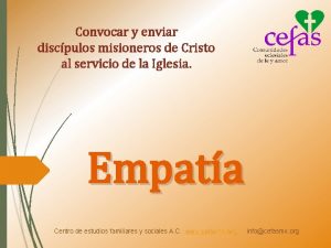 Convocar y enviar discpulos misioneros de Cristo al