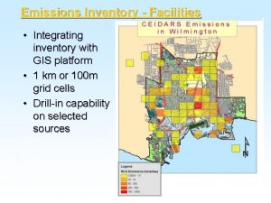 Emissions Inventory Facilities Integrating inventory with GIS platform