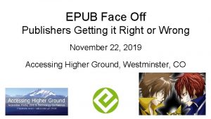 EPUB Face Off Publishers Getting it Right or