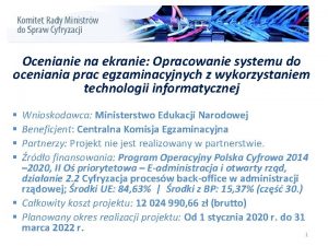 Ocenianie na ekranie Opracowanie systemu do oceniania prac