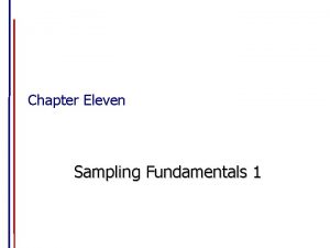 Chapter Eleven Sampling Fundamentals 1 Sampling Fundamentals Population