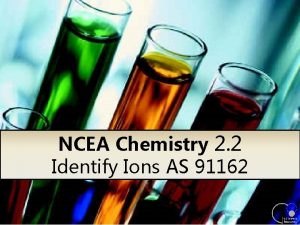 NCEA Chemistry 2 2 Identify Ions AS 91162