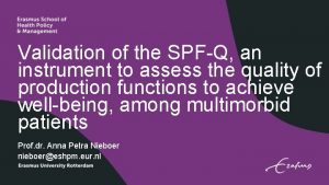 Validation of the SPFQ an instrument to assess