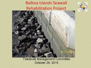 Balboa Islands Seawall Rehabilitation Project Tidelands Management Committee