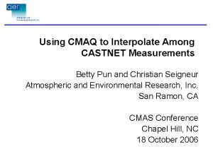 Using CMAQ to Interpolate Among CASTNET Measurements Betty