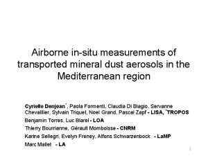 Airborne insitu measurements of transported mineral dust aerosols