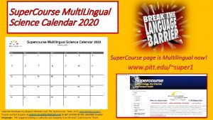 Super Course Multi Lingual Science Calendar 2020 Super