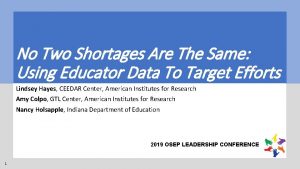 No Two Shortages Are The Same Using Educator