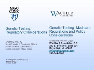 Genetic Testing Medicare Genetic Testing Regulatory Considerations Regulations