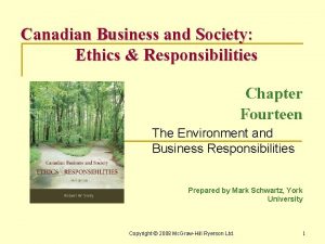 Canadian Business and Society Ethics Responsibilities Chapter Fourteen