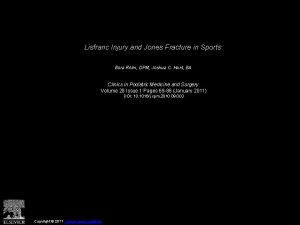 Lisfranc Injury and Jones Fracture in Sports Bora