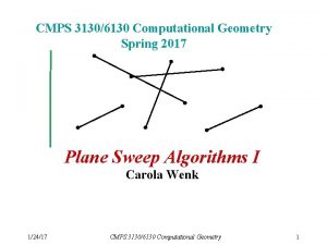 CMPS 31306130 Computational Geometry Spring 2017 Plane Sweep