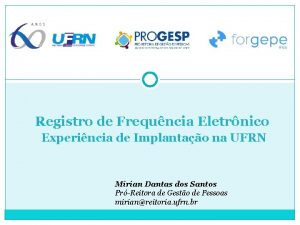 Registro de Frequncia Eletrnico Experincia de Implantao na