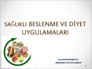 SALIKLI BESLENME VE DYET UYGULAMALARI Dyt A AYHAN