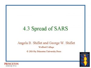 4 3 Spread of SARS Angela B Shiflet