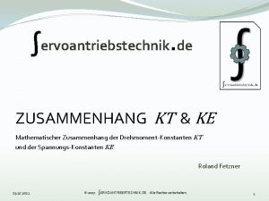 ervoantriebstechnik de ZUSAMMENHANG KT KE Mathematischer Zusammenhang der