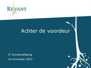 Achter de voordeur 5 e Zonneveldlezing 14 november